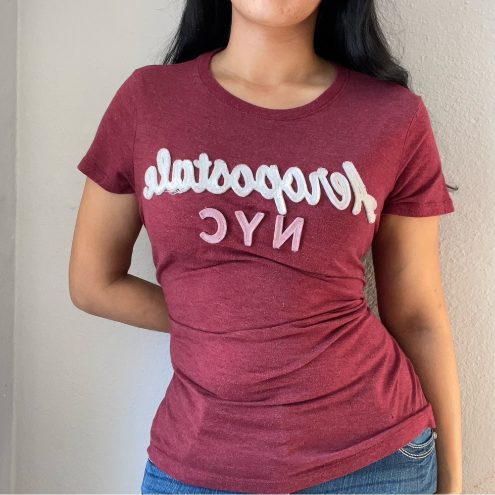 Aeropostale Women's Maroon Graphic Tee
